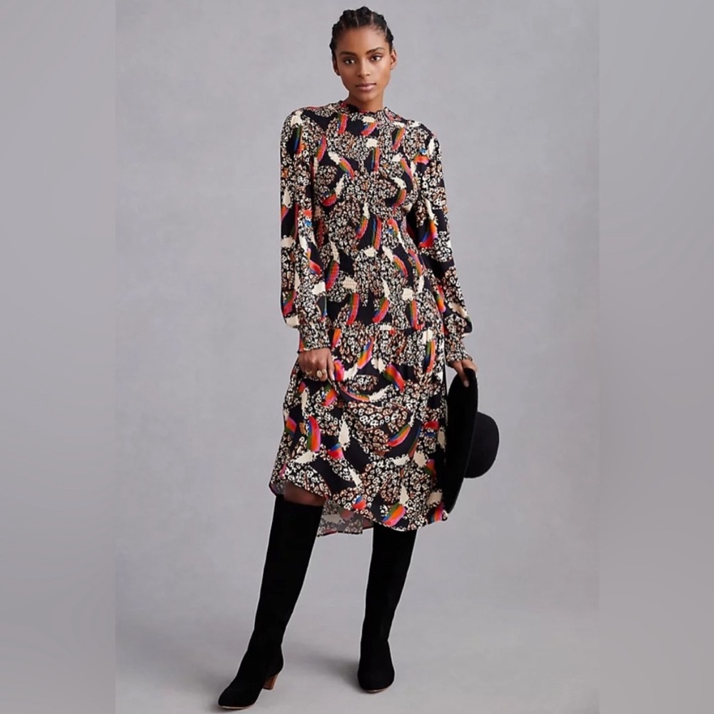 Farm Rio Leopard Toucans Midi Dress